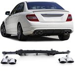 Geschikt voor Mercedes C Klasse W204 C63 AMG Look diffuser Glans Zwart met 4 x uitlaat Design Geschikt voor Mercedes C Klasse W204 C63 AMG Look diffuser Glans Zwart met 4 x uitlaat Design