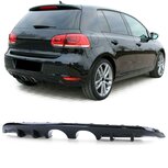 Volkswagen Golf 6 R20 R32 Look Achterbumper Diffuser Hoogglans Zwart Dubbele uitlaat uitsparing Volkswagen Golf 6 R20 R32 Look Achterbumper Diffuser Hoogglans Zwart Dubbele uitlaat uitsparing