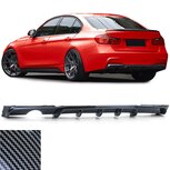 Bmw 3 serie F30 M Pakket Achterbumper Diffuser Carbon Look Enkele Uitlaat Uitsparing Bmw 3 serie F30 M Pakket Achterbumper Diffuser Carbon Look Enkele Uitlaat Uitsparing