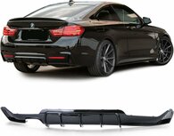 Bmw 4 serie F32 F33 F36 M Pakket Achterbumper Diffuser Glans Zwart Dubbele Uitlaat Uitsparing M Performance Look Bmw 4 serie F32 F33 F36 M Pakket Achterbumper Diffuser Glans Zwart Dubbele Uitlaat Uitsparing M Performance Look