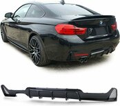 Bmw 4 serie F32 F33 F36 M Pakket Achterbumper Diffuser Carbon Look Dubbele Uitlaat Uitsparing M Performance Look Bmw 4 serie F32 F33 F36 M Pakket Achterbumper Diffuser Carbon Look Dubbele Uitlaat Uitsparing M Performance Look