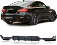 Bmw 4 serie F32 F33 F36 M Pakket Achterbumper Diffuser Glans Zwart Uitlaat L en R Uitsparing M Performance Look Bmw 4 serie F32 F33 F36 M Pakket Achterbumper Diffuser Glans Zwart Uitlaat L en R Uitsparing M Performance Look