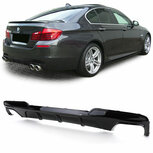 Bmw 5 serie F10 M Pakket Diffuser Glans Zwart Dubbele Uitlaat Uitsparing M Performance Look Bmw 5 serie F10 M Pakket Diffuser Glans Zwart Dubbele Uitlaat Uitsparing M Performance Look