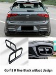 VW Golf 8 R Line Zwart Black Dubbele uitlaat trim tip decoratie lijsten Sierstuk Styling VW Golf 8 R Line Zwart Black Dubbele uitlaat trim tip decoratie lijsten Sierstuk Styling
