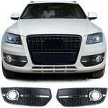 Audi Q5 8R 2009 t/m 2012 S Line Honingraat Grill Afdekkap Mistlampen Chrome Glans Zwart Audi Q5 8R 2009 t/m 2012 S Line Honingraat Grill Afdekkap Mistlampen Chrome Glans Zwart