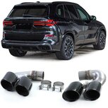 BMW X5 G05 M Pakket 40i Uitlaat Sierstuk Dubbel Rond Noir RVS BMW X5 G05 M Pakket 40i Uitlaat Sierstuk Dubbel Rond Noir RVS