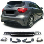 Mercedes A Klasse W176 A45 AMG Look Black Uitlaat Sport Diffuser Hoogglans Zwart Mercedes A Klasse W176 A45 AMG Look Black Uitlaat Sport Diffuser Hoogglans Zwart