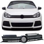 Volkswagen Golf 6 Sport Grill Hoogglans Zwart met Chrome Bies R20 R Line Look Volkswagen Golf 6 Sport Grill Hoogglans Zwart met Chrome Bies R20 R Line Look