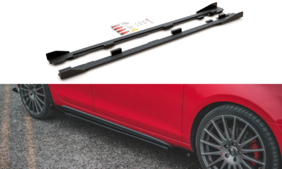 Maxton Design Racing Durability Sideskirt Diffuser + Flaps Geschikt Voor Volkswagen Golf 6 GTI 
