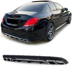 Geschikt voor Mercedes C Klasse W205 C63 AMG Look diffuser met 4 x uitlaat Design 