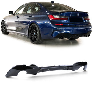 Bmw 3 Serie G20 M Pakket Achterbumper Diffuser Hoogglans Zwart