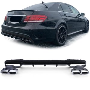 Geschikt voor Mercedes E Klasse W212 Facelift C63 AMG Look diffuser Mat Zwart met 4 x uitlaat Design 