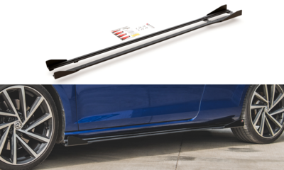 Maxton Design Diffuser Pro Street + Flaps Geschikt Voor Volkswagen Golf 7 R R20 Facelift Sideskirt 