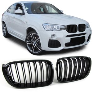 Passend Voor Bmw X3 F25 Sport Nieren / Grill Dubbel Spijl Hoogglans Pianolak Zwart 