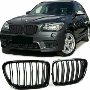 Passend Voor Bmw X1 E84 Sport Nieren / Grill Hoogglans Dubbele Spijl Hoogglans Zwart