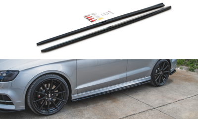 Maxton Design Audi S3 / A3 S Line 8V Facelift Sedan / Cabrio Sideskirt Diffuser Versie 2