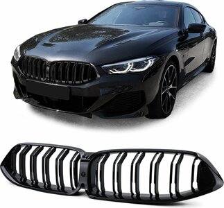 Bmw 8 Serie BMW G14 G15 G16 Sport Nieren / Grill Hoogglans Dubbele Spijl Hoogglans Zwart