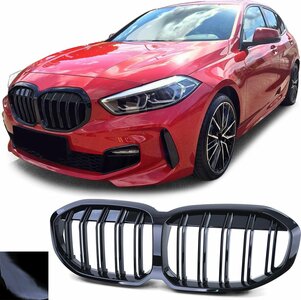 Passend Voor Bmw 1 Serie F40 F41 Sport Nieren / Grill Hoogglans Dubbele Spijl Hoogglans Zwart