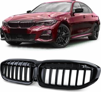 Bmw 3 Serie G20 G21 Sport Grill Nieren Glans Zwart M Look Enkele Spijl