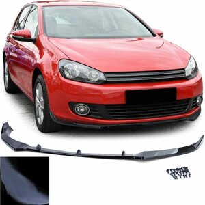 Volkswagen Golf 6 Spoiler Voorspoiler Splitter Lip Hoogglans Zwart