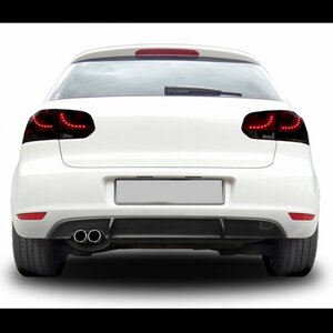 Achterbumper Diffuser Dubbele uitlaat uitsparing Links GTD Look  Geschikt Voor Volkswagen Golf 6 