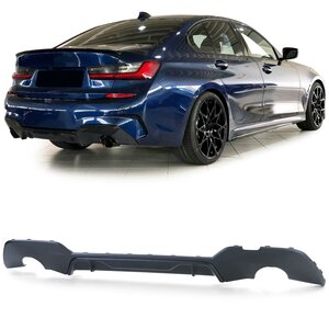 Bmw 3 serie G20 M Pakket Achterbumper Diffuser Mat Zwart