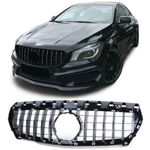 Mercedes CLA C117 W117 2013 t/m 2019 Sport Grill Hoogglans Zwart / Chrome Amg GT Look Panamerica