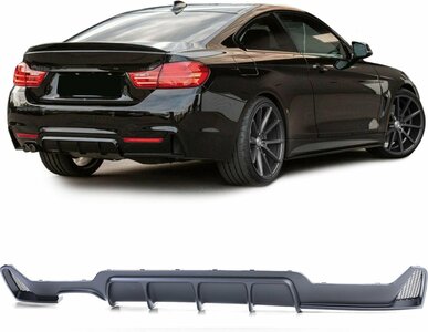 Passend Voor Bmw 4 serie F32 F33 F36 M Pakket Achterbumper Diffuser Mat Zwart Dubbele Uitlaat Uitsparing M Performance Look 