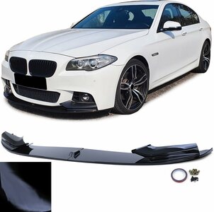 Bmw 5 Serie F10 F11 M Pack Spoiler Voorspoiler Splitter Lip Glans Zwart Enkele Spijl