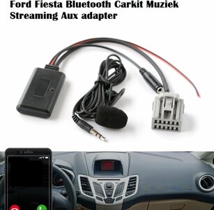 Ford Fiesta Bluetooth 5.0 Carkit Muziek Streaming Aux Adapter Input Kabel