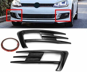 Carbon Look GTI GTD Look Trim Spoiler Voorbumper Geschikt Voor Volkswagen Golf 7 