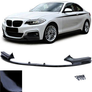 Passend Voor Bmw 2 serie F22 F23 M Pack Splitter Spoiler Voorspoiler Hoogglans Zwart
