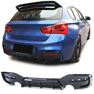 Passend Voor Bmw 1 Serie F20 F21 LCI Achterbumper Diffuser Glans Zwart 135i Look