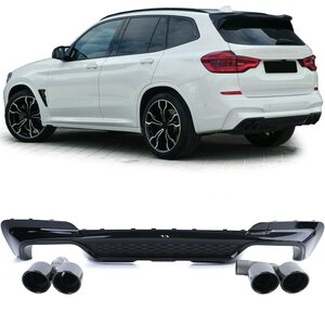 Passend Voor Bmw X3 G01 M Pack Uitlaat Sport Diffuser Hoogglans Zwart Performance Look Vanaf 2017
