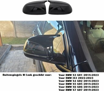 Bmw X3 G01 IX3 X4 G02 X5 G05 X6 G06 X7 G07 G08  Hoogglans Pianolak Zwart Wing Spiegel Spiegelkappen