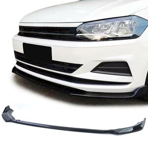 Cup Spoiler Voorspoiler Splitter Lip Hoogglans Zwart Geschikt Voor Volkswagen Polo 2G AW 