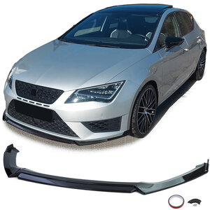 Seat Leon 5F Cupra Spoiler Voorspoiler Splitter Hoogglans Zwart 