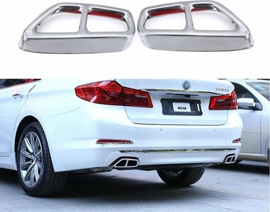 Passend Voor Bmw G30 G31 Chrome Dubbele uitlaat trim tip