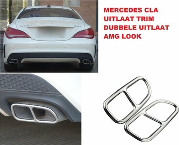 Passend Voor Mercedes CLA W117 C117 AMG Chrome uitlaat trim tip