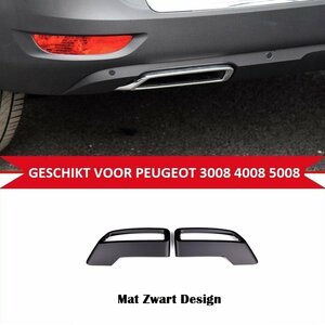 Peugeot 3008 4008 5008 Mat Zwart uitlaat trim 