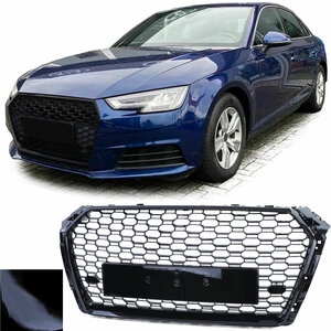 Sport Grill Zonder Embleem Glans Zwart Honingraat Geschikt Voor Audi A4 B9 15 t/m 19 PDC 