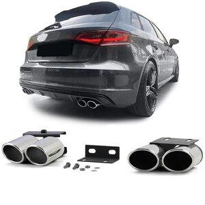 Uitlaat Sierstuk Ombouw Dummy S Line Look Geschikt  Voor Audi A3 8V S3 Look 
