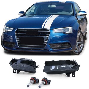 Audi A5 8T Smoke Glas Led Mistlampen Grill Bumper