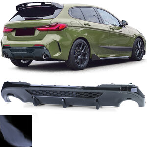 Passend Voor Bmw 1 serie F40 M Pakket vanaf 2019 Achterbumper Diffuser Hoogglans Zwart