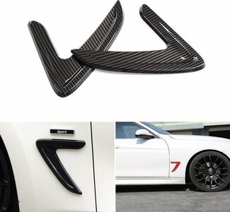 Passend Voor  Bmw 3 Serie F30 F31 Zijscherm Canard Trim Wing Spoiler Carbon Look