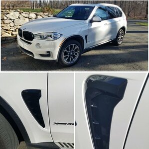 Bmw X5 F15 Zijscherm Canard Trim Wing Spoiler Vent Hoogglans Zwart M Look!