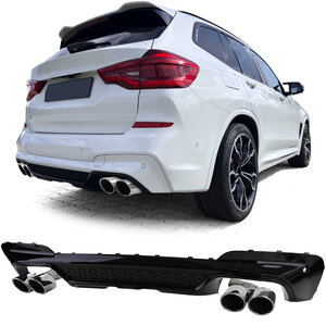 Passend Voor Bmw X3 G01 3.0i 3.0d M Pack Uitlaat Sport Diffuser Hoogglans Zwart Performance Look Vanaf 2017