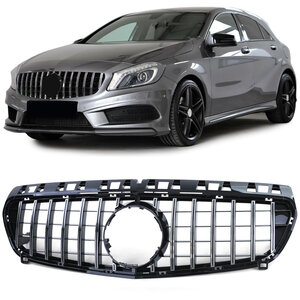 Passend Voor Mercedes A Klasse W176 Sport Grill Hoogglans Zwart / Chrome Panamericana vanaf 2015