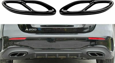Passend Voor Mercedes A Klasse W176 AMG Look Black uitlaat trim Dubbel Frame