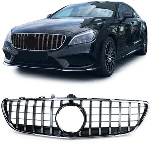 Passend Voor Mercedes CLS C218 Sport Grill Hoogglans Zwart / Chrome Amg GT Look Panamericana